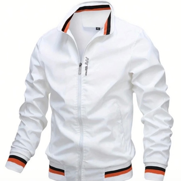 White Bomber Jacket - Size L - Picture 1 of 2